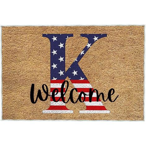 Tapis De Seuil - Tapis D'Entrée Patriote - 60 x 40 cm - Velours Cristal - Anti-Dérapant PVC - Intérieur Extérieur - 1 Pièce (1/4)