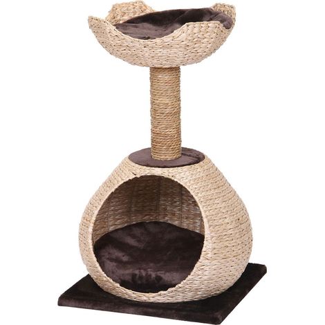 Tiragraffi medio modello Natural Blossom con cuscino removibile per gatti