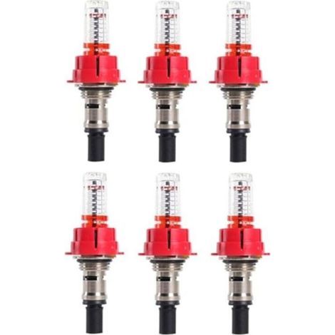 Satz mit 6 Durchflussmessern für Fußbodenheizungsverteiler, optischer Überwachungsregler für Systeme (1/2") (1/5)