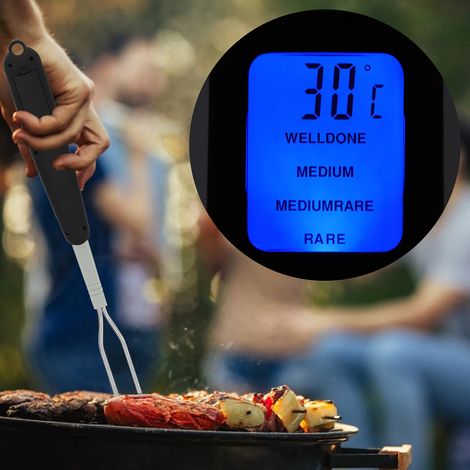 Digitales Fleisch- und Grillthermometer mit Kochgabel, Sofortanzeige, zwei Sonden und LED-Display (1/5)