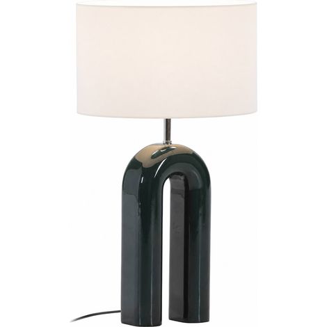 Lampe de table vert foncé en résine brillante - vert foncé brillant et noir (1/4)