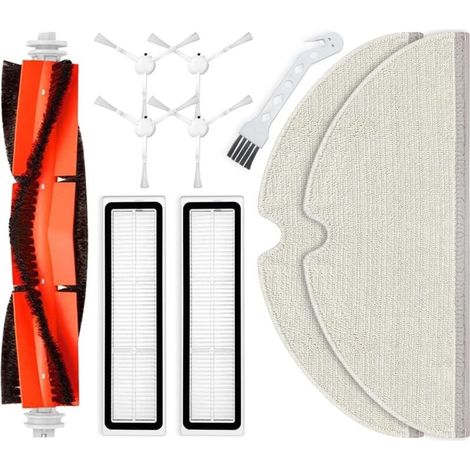 Accessoires Pièces de rechange pour Dreame D9, Dreame L10 Pro, Dreame D9 Max, Dreame D9 Pro, 1 brosse principale, 4 brosses latérales, 2 filtres Hepa, 2 lingettes, 1 outil de nettoyage (1/4)