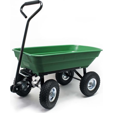 Wiltec Gartenwagen mit Kippfunktion bis 200 kg, Handwagen mit 50 l Volumen, Bollerwagen für Gartenarbeit, Handkarren für u. a. Rasen, Kies u. Schlamm (1/5)