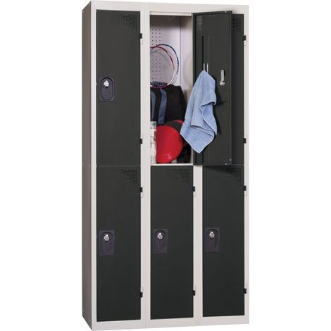 PROVOST - Vestiaire multicases Provost - 3 colonnes, 6 cases (2 cases par colonne) en acier monobloc