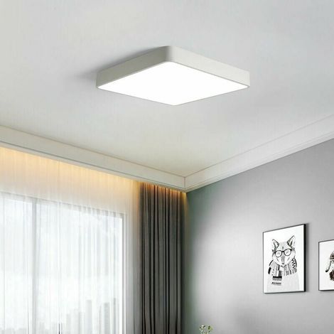 Plafonnier LED Carré - 20 W - Blanc Naturel 4000 K - IP54 Étanche - Pour Salle De Bain Cuisine Chambre Couloir Balcon Garage - 1 Pièce