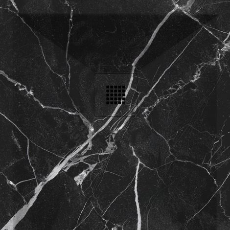 Receveur de douche 80x120 cm extra plat DEKOR en résine finition marbre noir (1/5)