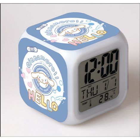 Petit format 3" 8 cm, cousu, animation, réveil numérique LED pour lit bébé, décoration chambre enfant (chien Yugui) (1/5)