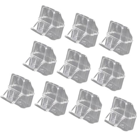 Lot de 10 mangeoires transparentes pour petits oiseaux et perroquets, pour une utilisation quotidienne en cages, volières ou petits espaces de reproduction.-AquaForge (1/5)