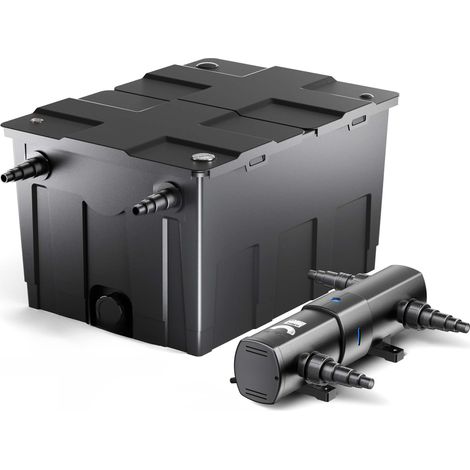 Wiltec Komplettset: CBF-550 Teichfilter bis 60000 L Teichfilteranlage als Durchlauffilter, CUV-218 Teichklärer UVC Klärer mit 18 Watt UV-C Leistung (1/5)