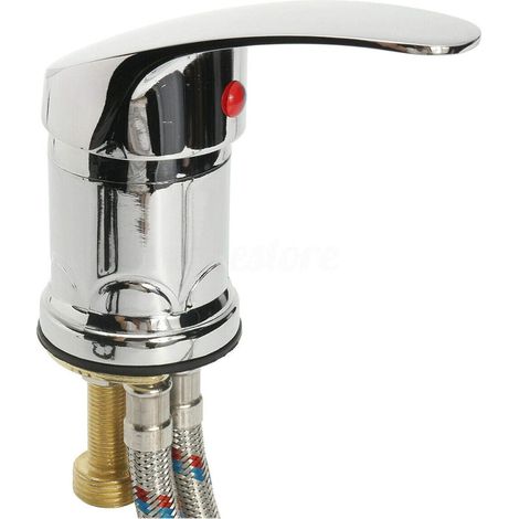 Kit de robinet salon coiffure, bol shampooing douche, d'eau pour la maison, spa, mélangeur chaud et froid le lit ou l'unité lavage arrière (argent), Taille unique (1/5)