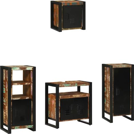 Bathroom Furniture Set with Drawer 4 pcs Solid Reclaim Wood vidaXL (1/5)