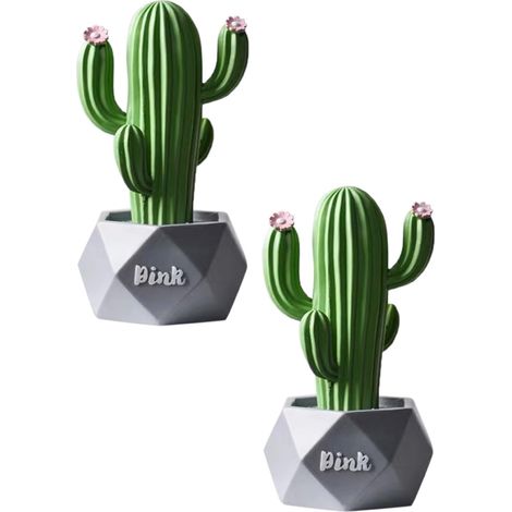 Cactus - Décor Résine Rose et Vert - Ornement Miniature pour Bureau Intérieur - Décoration Table et Pièce - 1 Pièce (1/4)