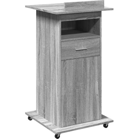 Maison Exclusive - Atril con ruedas y cajón madera gris Sonoma 55