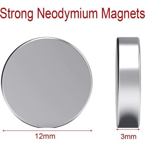 Gebildet 20pcs Aimants Ronds de 3mm × 12mm, Punaises Magnétiques, Aimants de Bureau, Aimants de Réfrigérateur Utilisés pour la Maison, les Tableaux de Bureau, les Travaux Manuels Scientifiques (1/4)
