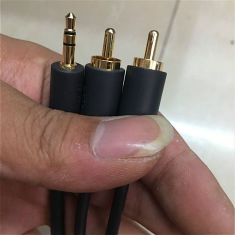 Câble audio 3,5 mm vers double connecteur RCA, câble adaptateur haut-parleur ordinateur/téléphone portable, caisson de basses. (1/4)