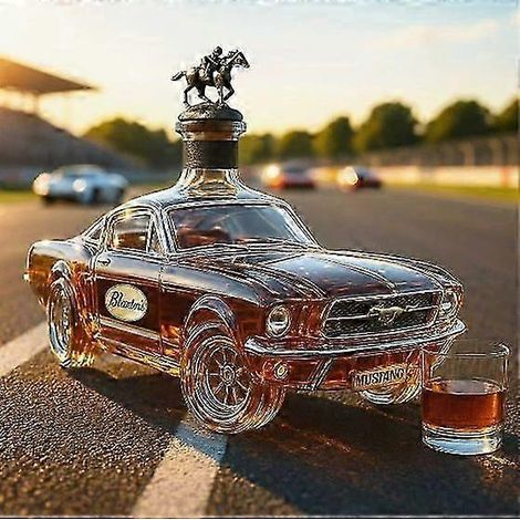 Coffret carafe à whisky cadeau pour bar à domicile sur le thème d'Halloween avec 2 verres - Voiture de sport D (1/2)