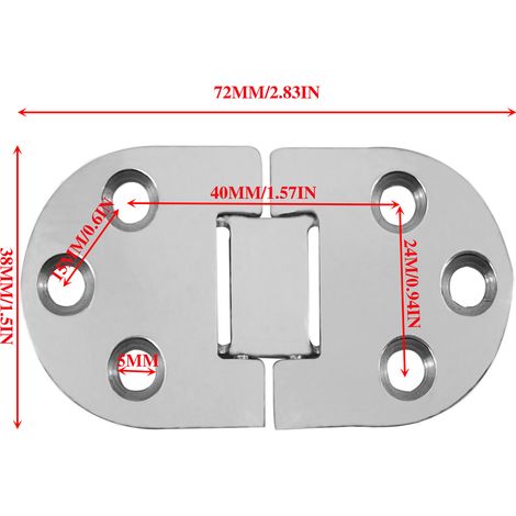 Stainless steel hinge, 7238 mm, concealed integrated hinge, ship and yacht fittings, ship hinge 7238 mm. (1/3)