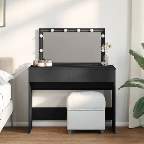 Coiffeuse avec miroir et éclairage LED USB noir 100 x 40 x 120 cm - PANGIVO (1/5)