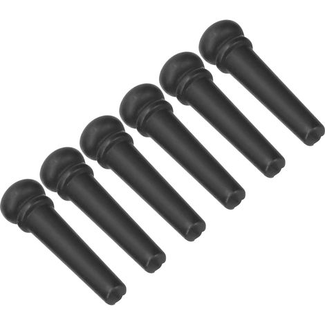 Lot de 6 chevilles de guitare acoustique en ébène, accessoire de remplacement et de décoration, noir. (1/5)