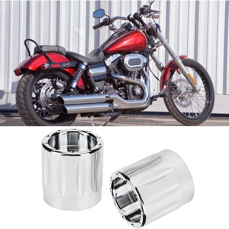 2 cache-écrous/boulons d'essieu de moto en alliage d'aluminium en forme de crâne (plaqués) (1/5)
