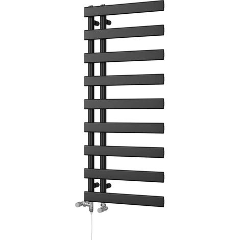 Agar - Black Dual Fuel Towel Rail H1156mm x W500mm Standard (1/3)