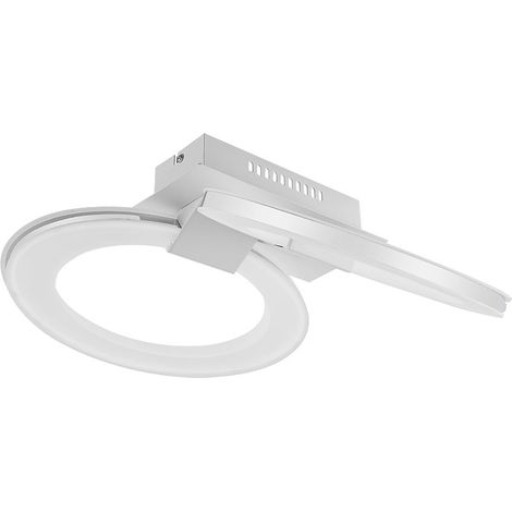 Plafonnier spot LED plafonnier 2 ampoules lampe de salon plafond, design anneau, 2x LED 18,2W 1420Lm blanc chaud, Lxl 44 x 35 cm
