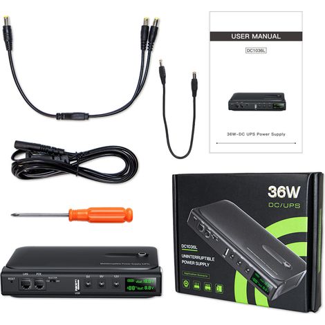 Gruppo di continuità (UPS) da 36 W con display a LED. Interfacce multivoltaggio. Commutazione continua per un backup senza interruzioni. Spina europea da 220 V. (1/5)