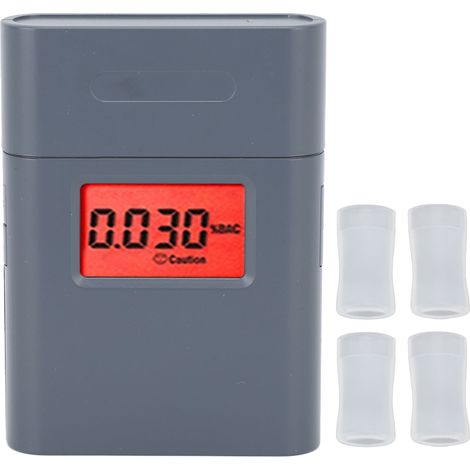 Testeur d'alcool LCD, type soufflé, alimenté par piles, précis avec 5 embouts buccaux pour conduite et fête (1/5)