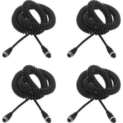 4 cables de extensión de 8 m con resorte de 4 pines para cámara de visión trasera de camión o remolque (1/5)