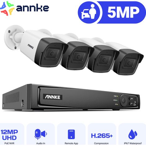 ANNKE 8CH Überwachungskamera Set NVR 4× 5MP Kamera Nachtsicht Bewegungserkennung Fernzugriff Videoüberwachungssets (1/5)