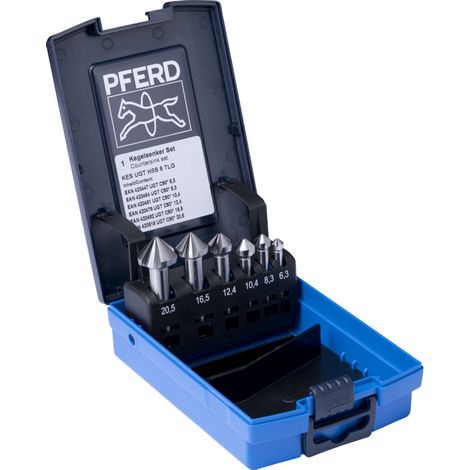 PFERD HSS-Kegelsenker-Set UGT 6-tlg. DIN 335 C 90° mit Ungleichteilung (1/4)