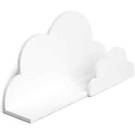 Children's Shelving Floating Shelf Cloud Wall Hanging Mounted Child�s White Wooden Shelves 40cm Bedroom Nursery Kids Room (1/3)