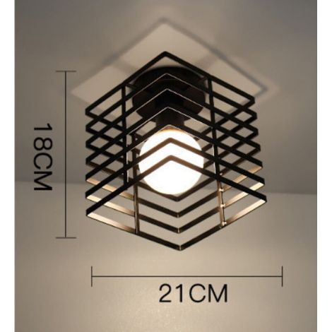 Geometric wrought iron wall sconce for living room, kitchen, loft, dining room, cafe (bulb not included). Seven layers of white light, square E27 socket. (1/5)