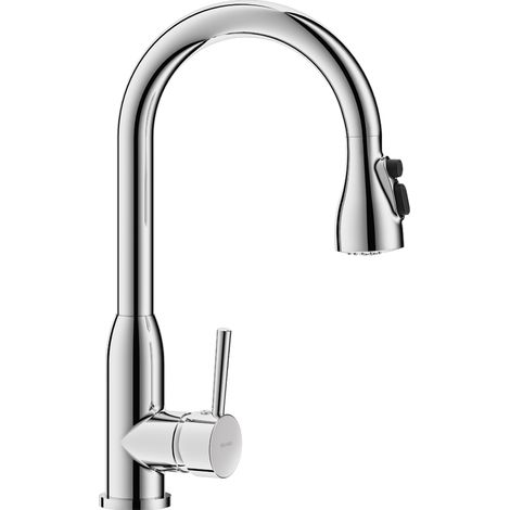 Delabie Einhebelmischer mit Schwenkauslauf H.215 L.200 + Auszugbrause