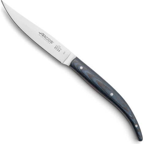 Cuchillo Chuletero fijo Arcos 373723 de acero inoxidable Nitrum, mango Micarta y hoja de 11 cm en caja