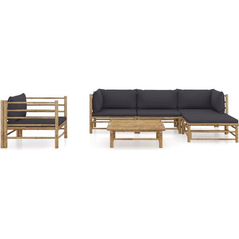 Maison Exclusive - 6-tlg. Garten-Lounge-Set mit Dunkelgrauen Kiss