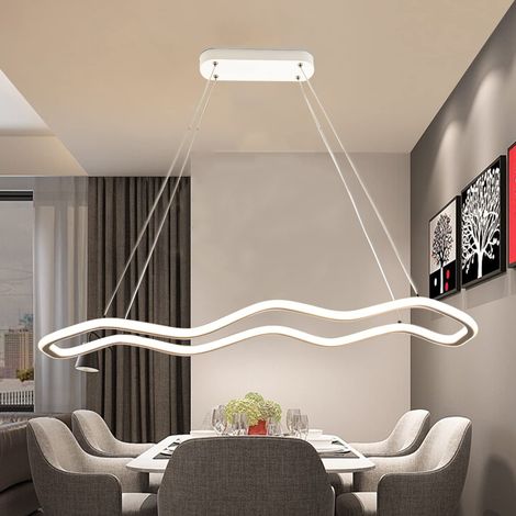 Lampadario Plafoniera Illuminazione a Led Moderno 48W Luce Soffitto Forma onda luce calda 3000K (1/4)