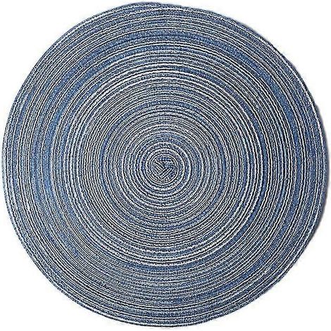 Set de table rond en coton résistant à la chaleur, léger, portable, écologique, double taille pour la cuisine et la maison (18 cm x 36 cm) (1/5)