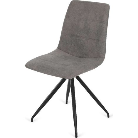Pack de 4 sillas Alicante tapizadas en gris, 91 cm (alto) 46 cm (ancho) 51 cm (fondo) (1/2)