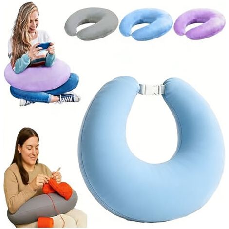 Oreiller ergonomique cervical mémoire forme velours cristal doux soutien nuque et bras confort lecture et jeux coussin (1/5)