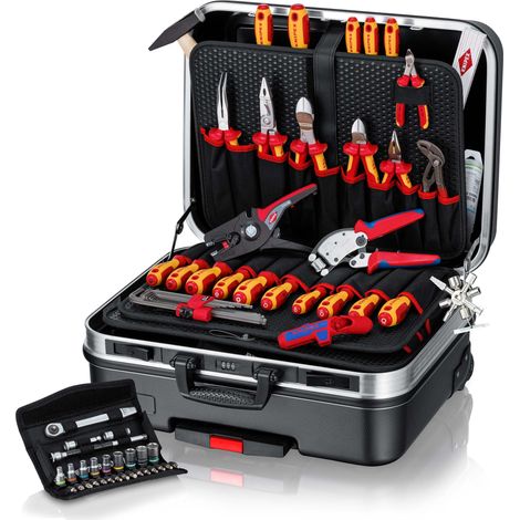 KNIPEX 00 21 06 Valigia portautensili "BIG Basic Move“ ElettroPlus 68 pezzi 515 mm