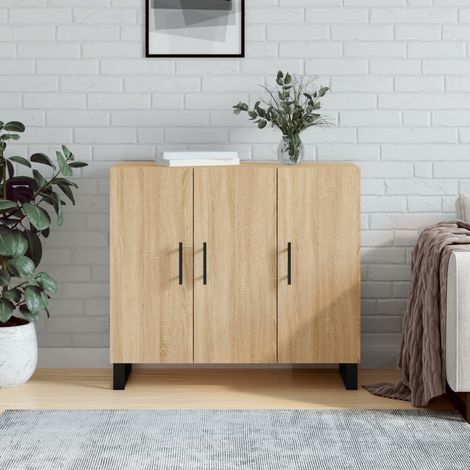 Sideboard Sonoma-Eiche 90x34x80 cm Holzwerkstoff