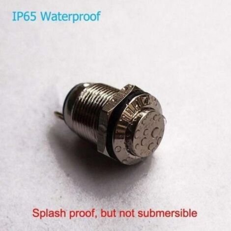 Interrupteur A Bouton-Poussoir - Etanche IP67 - Acier Inoxydable - 12 mm - 3 A - 12 V 24 V 125 V 250 V CA - Tête Haute - 4 Pièces (1/5)