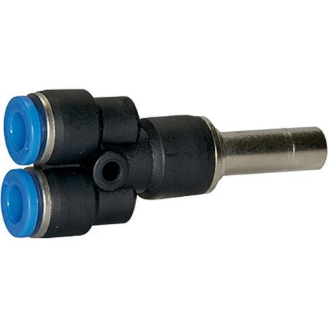 Riegler Y-Steckverbindung, Stecknippel 6 mm »Blaue Serie« mini, Schl.-Ø 4 (1/3)