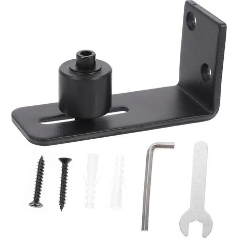 Guide de sol pour porte de grange coulissante noir, réglable (1/5)
