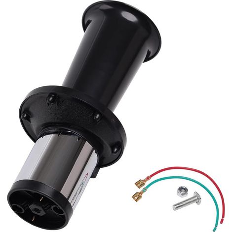 Clacson retrò in stile antico OOGA da 12 V, cromato, per auto d'epoca (nero, 12 V)