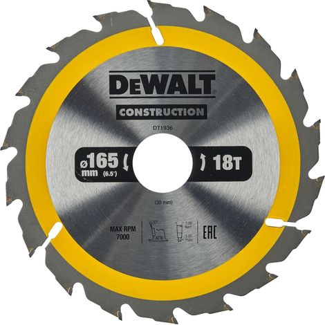 DeWalt DT1936-QZ Lama Sega Circolare 165x30mm 18T Legno Chiodato