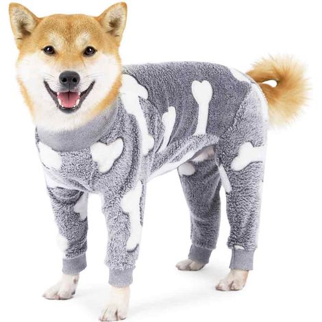Pyjama pour chien en flanelle, combinaison chaude et douce avec pattes pour animal de compagnie, chien et chat