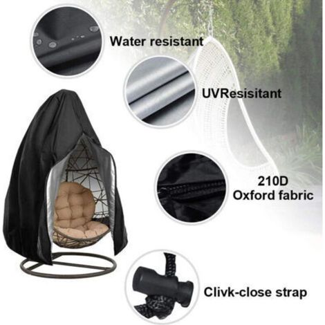 Housse De Protection - Fauteuil Suspendu - Tissu Oxford 210D Imperméable UV Résistant - 190 X 115 Cm - 1 Pièce (1/3)