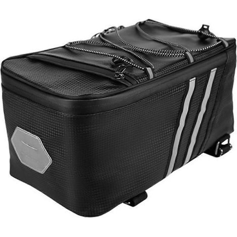 Satteltasche, Sattel, Pedale und Zubehör kompatibel mit Gepäckträgern, Werkzeugtasche, schwarzes Leder (1/5)